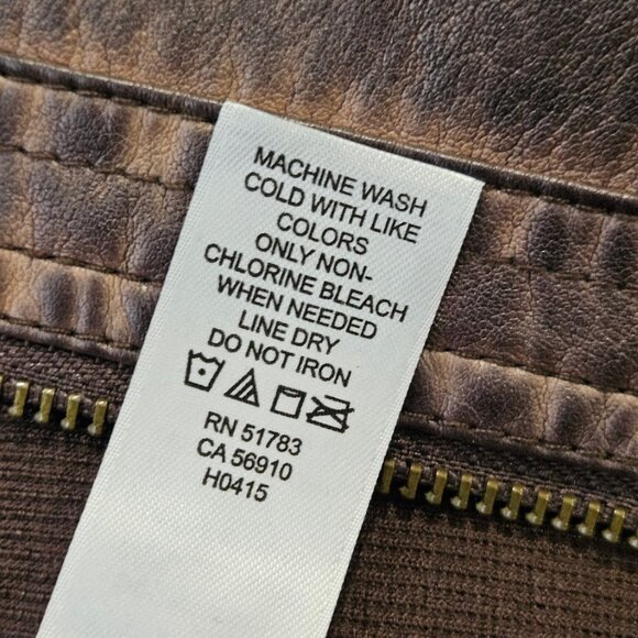 Maurices Faux Leather Moto Short Jacket Brown Size Large Zip Up Biker - Picture 13 of 16